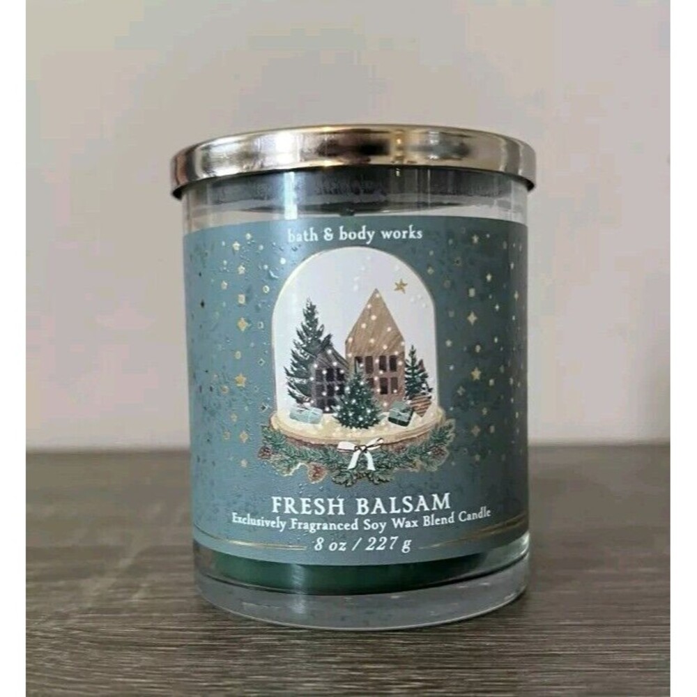 Bath & Body Works FRESH BALSAM Single Wick Candle 8 Oz Wonderful Natural Smell
